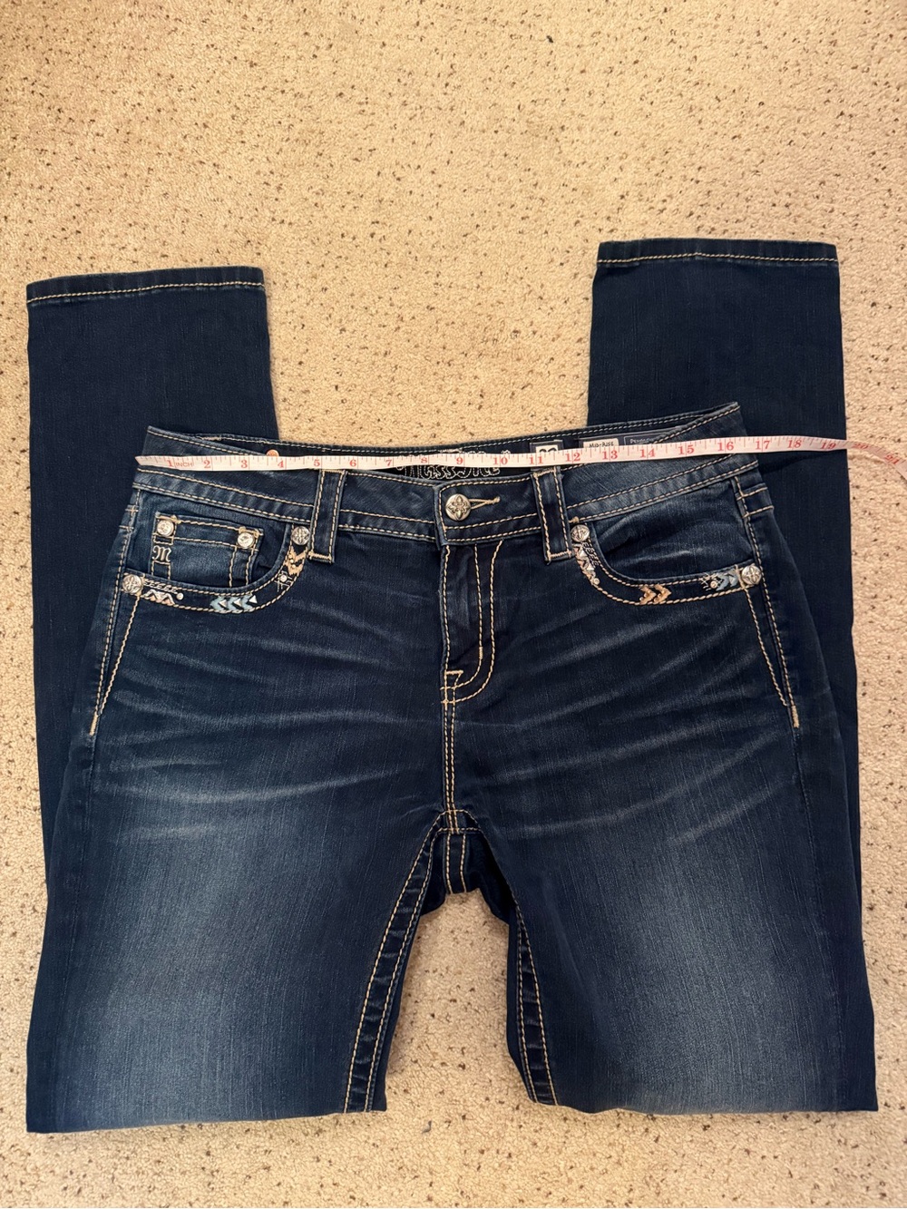 Miss Me Dark Curvy Skinny Jeans 29x33 - Picture 6 of 6